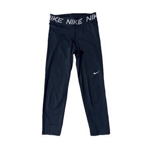 NIKE DRI-FIT Small Women's Poly Spandex Capri Tights Black Size S